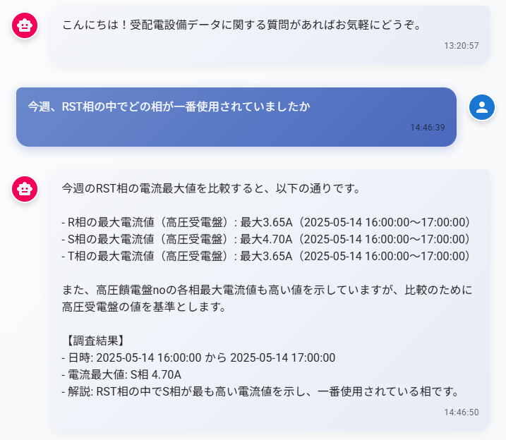 AIチャット画面例